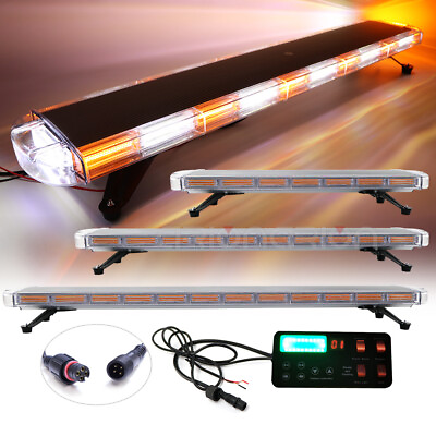 #ad 47quot; 63quot; 72quot; COB LED Amber White Emergency Warn Beacon Tow Truck Strobe Light Bar $272.00