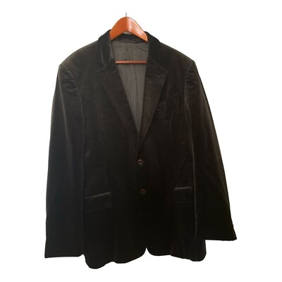 #ad Armani Collezioni Luxury Pre loved Mens Velvet Cotton Jacket Anthracite US 44L $210.00