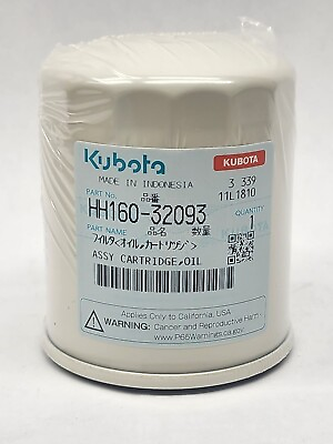 #ad Kubota HH160 32093 Oil Filter Genuine OEM HH16032093 $15.00