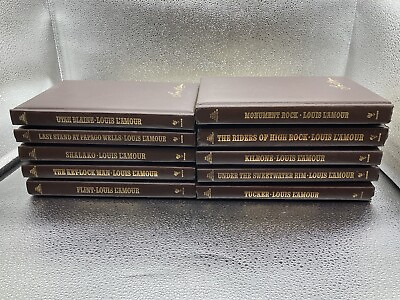 #ad Lot of 10: Hardcover Leatherette Books From The Louis L#x27;Amour Collection Bantam $39.99
