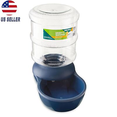 #ad Pet Dog Cat Waterer Automatic Dispenser Drink Water Gravity Large Bowl 4 Gallons $22.99