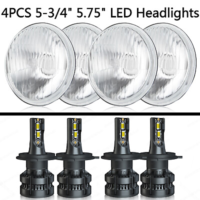 #ad 4pcs 5.75quot; LED Headlights HI LO Beam White H4 for Plymouth Satellite 1968 1974 $169.99
