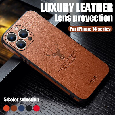 #ad Luxury Leather Case For iPhone 15 14 Plus 13 12 11 Pro Max XR X ShockProof Cover GBP 4.99