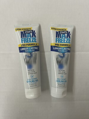 #ad MAX FREEZE PAIN RELIEF ZIMS EXTRA STRENGTH LOT OF 2 PRO FORMULA COOLING GEL NEW $24.99