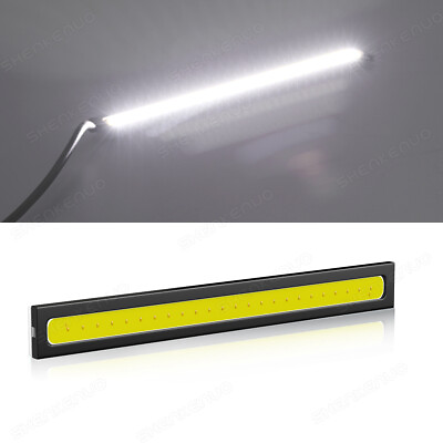 #ad 1 Pair COB White LED Car Fog DRL Daytime Running Light Bar Strip 14cm Waterproof $10.88