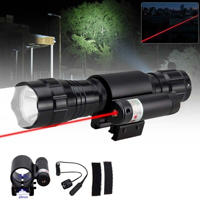 #ad White LED Flashlight Light Combo Red Laser Sight Torch Gun Picatinny Rail Rifle $19.99