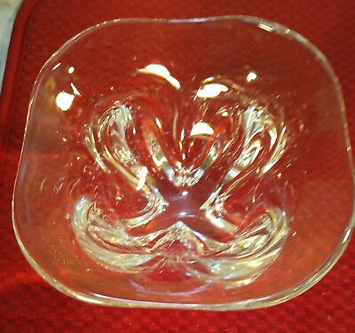 #ad Orrefors clear lead glass bowl pattern 1958 MCM candy bowl crystal $35.49