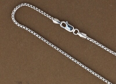 925 Sterling Silver 2.5mm Italian Round Box Chain Necklace Italian Made $28.00