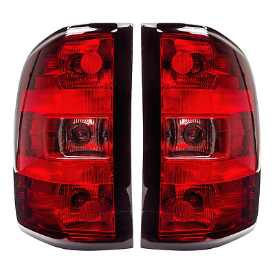 #ad US 2pcs Tail Lights Rear Lamp Black Clear for 07 2013 Chevy Silverado 1500 2500 $33.99