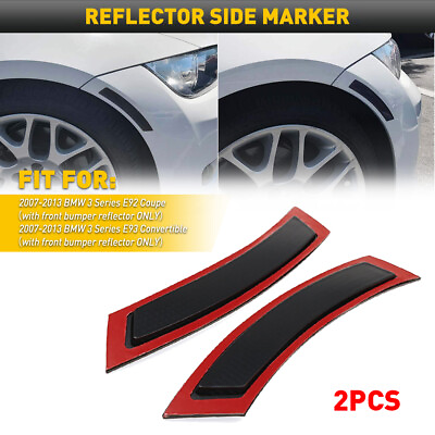 #ad For 07 13 BMW 3 Series E92 Coupe Front Bumper Side Marker Light Smoke Reflector $17.99
