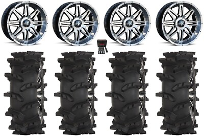 #ad MSA Vibe 14quot; Wheels Dark Tint 28quot; Outlaw Max Tires Kawasaki Brute Force IRS $1287.60