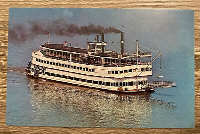 #ad Chrome Postcard River Boat Avalon Genuine Natural Color Water Souvenir Travel $5.09
