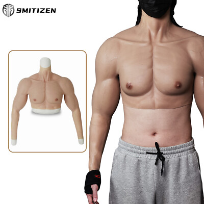 #ad SMITIZEN Fake Chest and Arms Muscle BodySuit Bodybuilder Cosplay Costume For Men $229.08