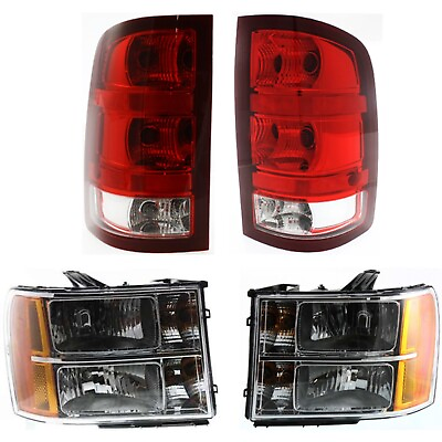 #ad Headlight Kit For 2007 2013 GMC Sierra 1500 Left and Right Side with Tail Light $243.10