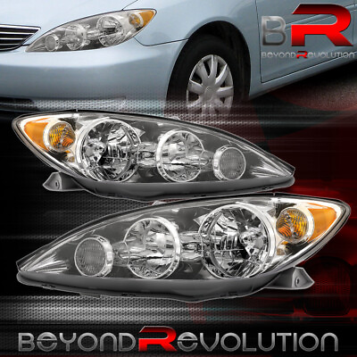 #ad For 2005 2006 Camry LE SE XLE Driving Chrome Housing Headlights Amber Reflector $76.99