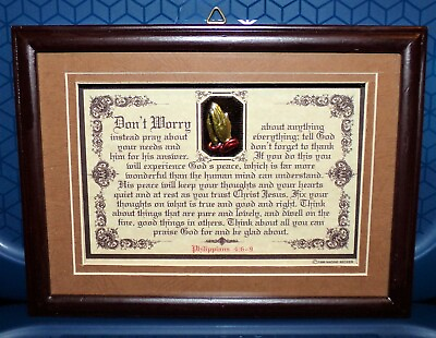 #ad New Bible Verse Plaques Signs quot;DON#x27;T WORRY ABOUT ANYTHINGquot; Christian Gifts $49. $39.99