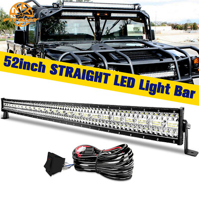 #ad #ad Offroad 52inch LED Work Light Bar Tri Row Flood Spot Combo Truck Roof Driving $69.99