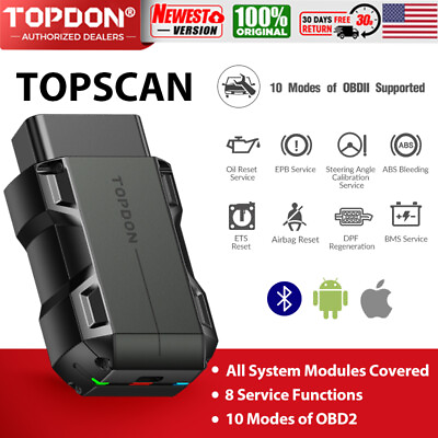 #ad 2024 NEW TOPDON Topscan OBD2 Scanner Code Reader Full System Car Diagnostic Tool $53.99