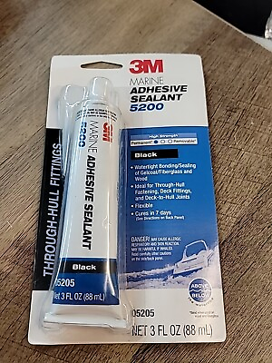 #ad NEW Sealed 3M #05205 Permanent Adhesive Sealant 5200 Black 3 fl oz. Free S H $14.95