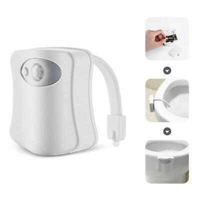 3 PCS Toilet Night Light LED Motion Activated Sensor Bathroom Bowl Lamp 8 Color $9.45