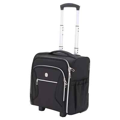 #ad SWISSGEAR Underseat Carry On Luggage Spinner Suitcase Light Travel Bag Black $59.49