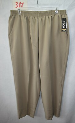 #ad Briggs Pants Taupe Size 24W Women#x27;s New Elastic Waist $18.99