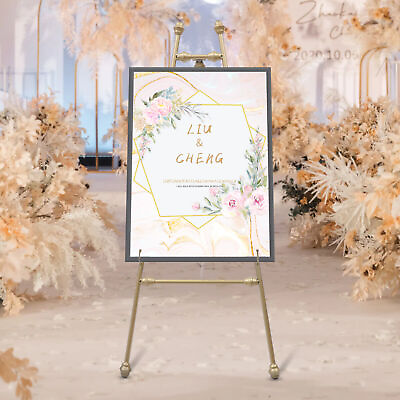 #ad Golden Wedding Easel Stand Wedding Party Shows Easel Stand Holder Floor Mount $71.00