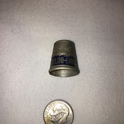 #ad Vintage Delco Light Lightens the Burden of the Housewife Aluminum Thimble $9.95
