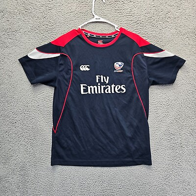 #ad Canterbury USA Rugby Fly Emirates Jersey Shirt Mens Size Large Navy Blue Red $35.99
