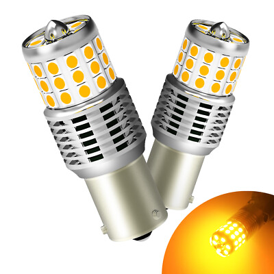 #ad AUXITO Amber 2x BAU15S Turn LED Signal Lights Anti Hyper Flash Canbus Error Free $7.59