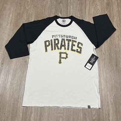 #ad Pirates Shirt M NEW Pittsburgh MLB Baseball Game day Spell out 3 4 Sleeve Tee $29.99