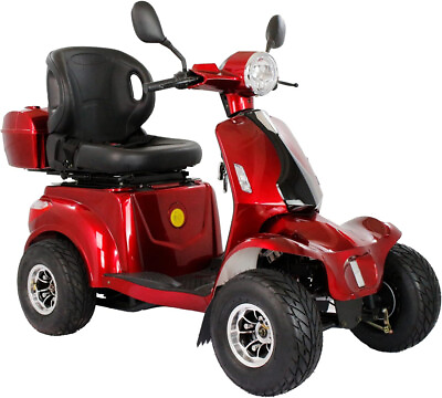 #ad 1000W 4 Wheel All Terrain Electric Power Mobility Scooter Heavy Duty Red Scooter $2939.99