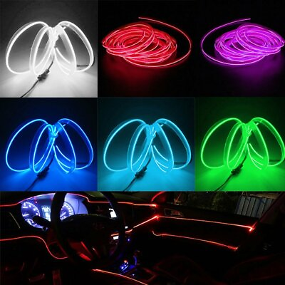 #ad LED Strip Light Decor For Car Interior Lights Flexible Ambient Neon Lamp Rope US $8.16