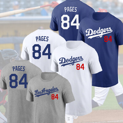 #ad HOT Andy Pages #84 Los Angeles Dodgers 2024 Player Name amp; Number T Shirt $24.99