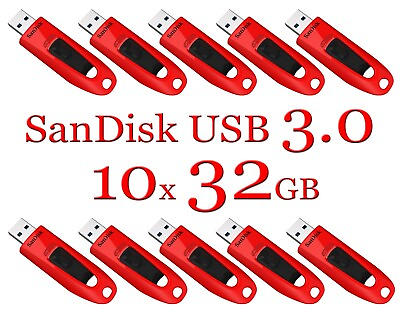 #ad SanDisk 32GB LOT 10x ULTRA USB 3.0 flash drive SDCZ48 032G 32 GB read 100 MB s $32.99