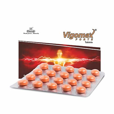 #ad Charak Ayurveda Vigomax Forte 20 Herbal Tablets Ayurvedic Product $9.50