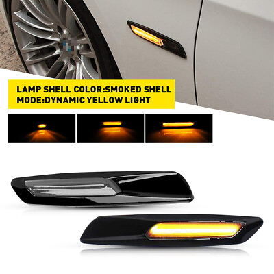 #ad For 04 11 BMW 1Series E81 E87 Smoke Dynamic Flowing LED Side Marker Signal Light $23.74