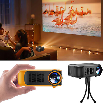 #ad Mini Portable Projector 1080P HD LED Smart Outdoor Mobile Phone Children Bundle $37.04
