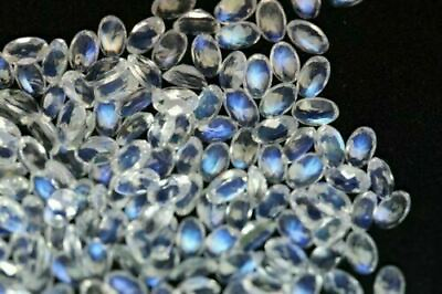 #ad Amazing Lot Natural Rainbow Moonstone 8x10 mm Oval Faceted Cut Loose Gemstone $174.95