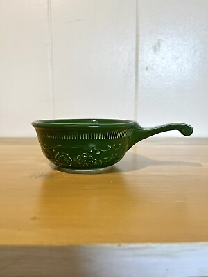 #ad VTG Taylor Smith Taylor Genuine Oven Serve Ware Handled Onion Soup Green Chip $10.00