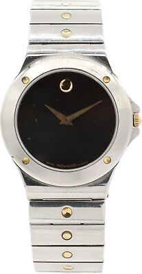 #ad Vintage 34mm Movado 86.65.877 Museum Men#x27;s Quartz Wristwatch Swiss Steel $230.00