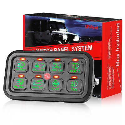 8 Gang Switch Panel On Off LED Car Switch Panel Circuit Control Relay System Box $118.95