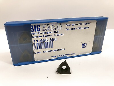 #ad BIG KAISER 11.658.650 WC063115C6T NP15 New Carbide Inserts 10pcs $59.95