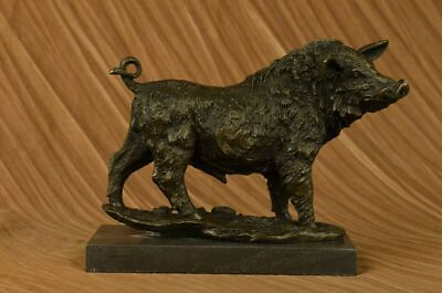 #ad Boar Wild Pig Bronze Sculpture Statue by Barye Figure Farm Animal Lost Wax Deco $184.50