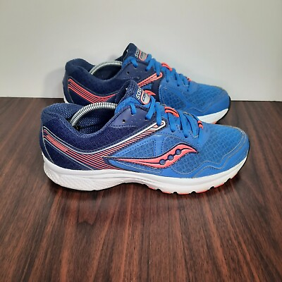 #ad Saucony Cohesion 10 Womens Size 7.5 Shoes Blue White Running Sneakers $21.74