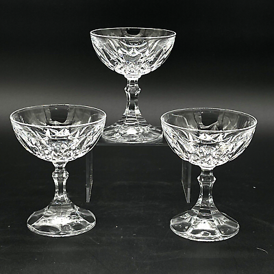 #ad Royal Crystal Rock Champagne Sherbet Goblets Coupes RCY6 Set of 3 MINT $18.67