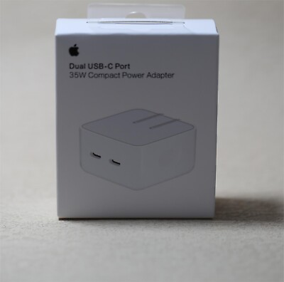 #ad New OEM Apple 35W Dual USB Type C Port Compact Power Adapter Sealed Box Orginal $19.99