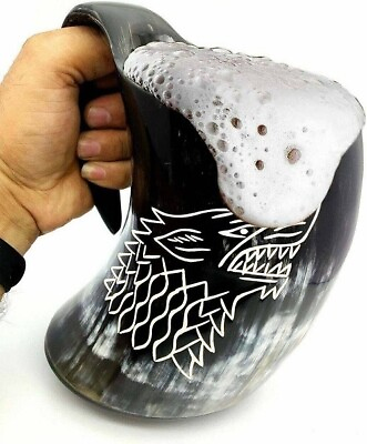 #ad Horn Mug Handmade Beer Viking Mug Striped Handicrafts Home Viking Beer Tankard $55.19