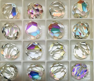 #ad Vintage Swarovski® Crystal Round Beads #5300 16mm Crystal AB 24 Pieces $60.00