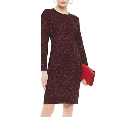 #ad #ad DVF Diane von Furstenberg Cleo Moon Dot Black shift dress polka red new 0 $89.99